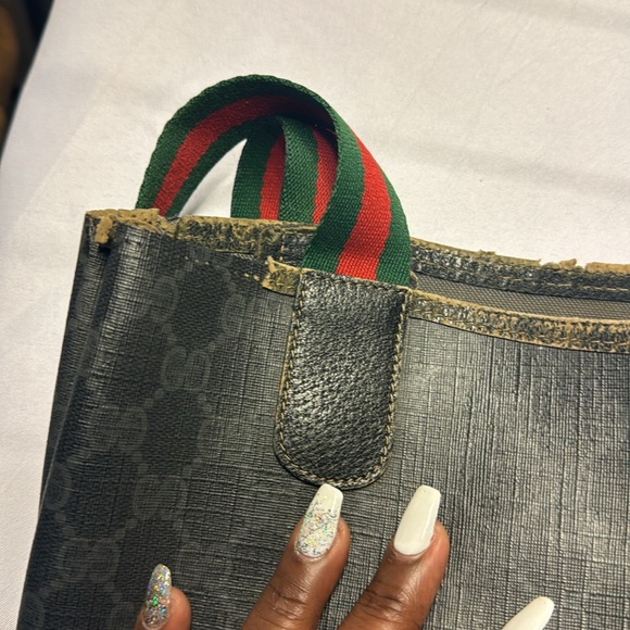 GUCCI TOTE BAG BLACK PVC Used Condition - Picture 11 of 17